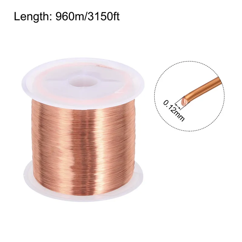 0.12mm Magnet Wire 3150ft Enameled Copper Wire Enameled Magnet Winding Wire 100g