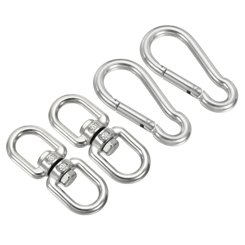 Double Ended Swivel Eye Hook M8 Working Load 180kg/396lbs with Snap Hook