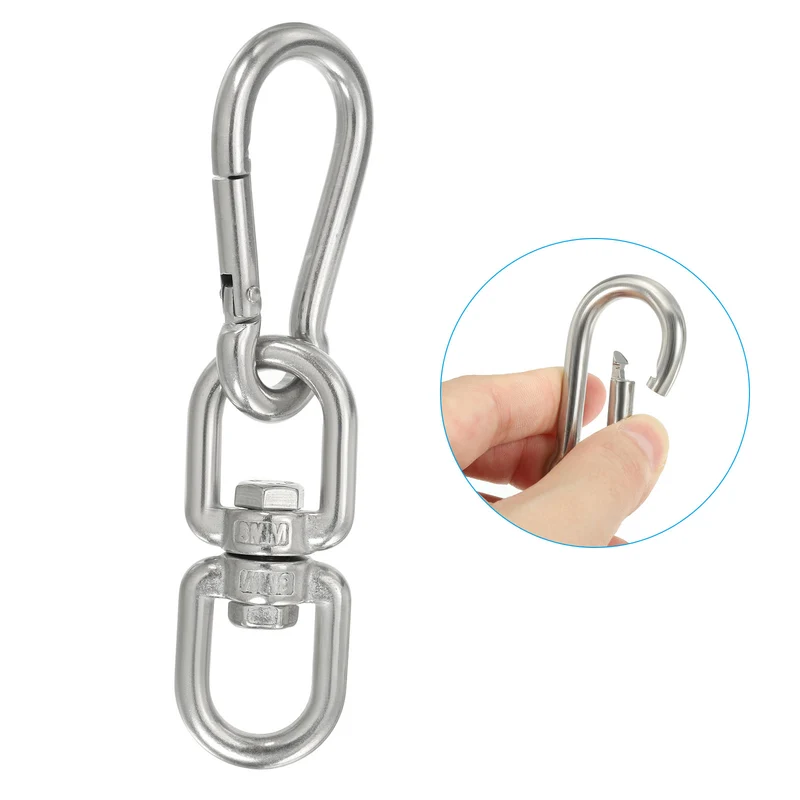 Double Ended Swivel Eye Hook M8 Working Load 180kg/396lbs with Snap Hook