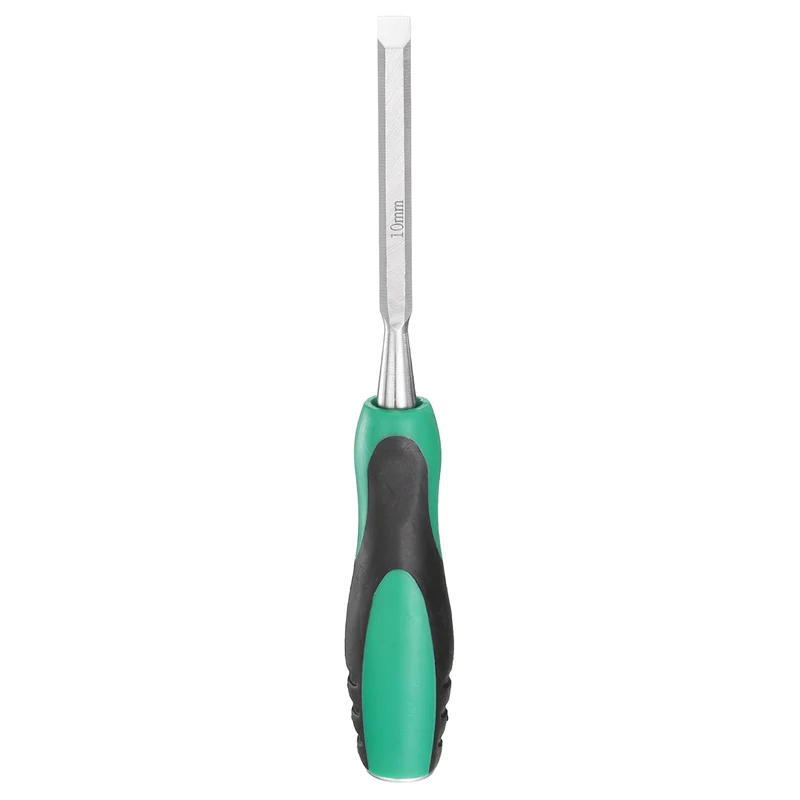 3/8" Steel Wood Chisel Beveled Edge Blade Flat Chisel with Handle Green