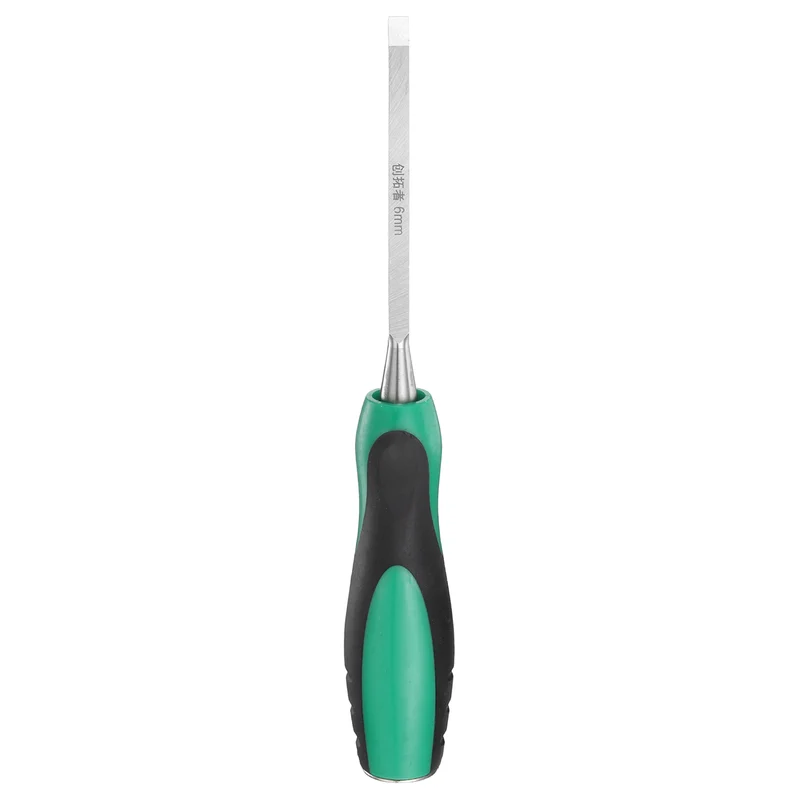 1/4" Steel Wood Chisel Beveled Edge Blade Flat Chisel with Handle Green