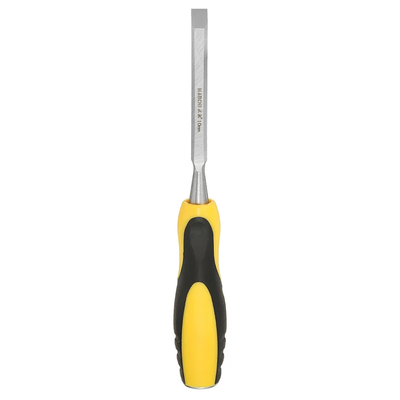 3/8" Steel Wood Chisel Blade Wood Working Flat Chisel with Handle Yellow