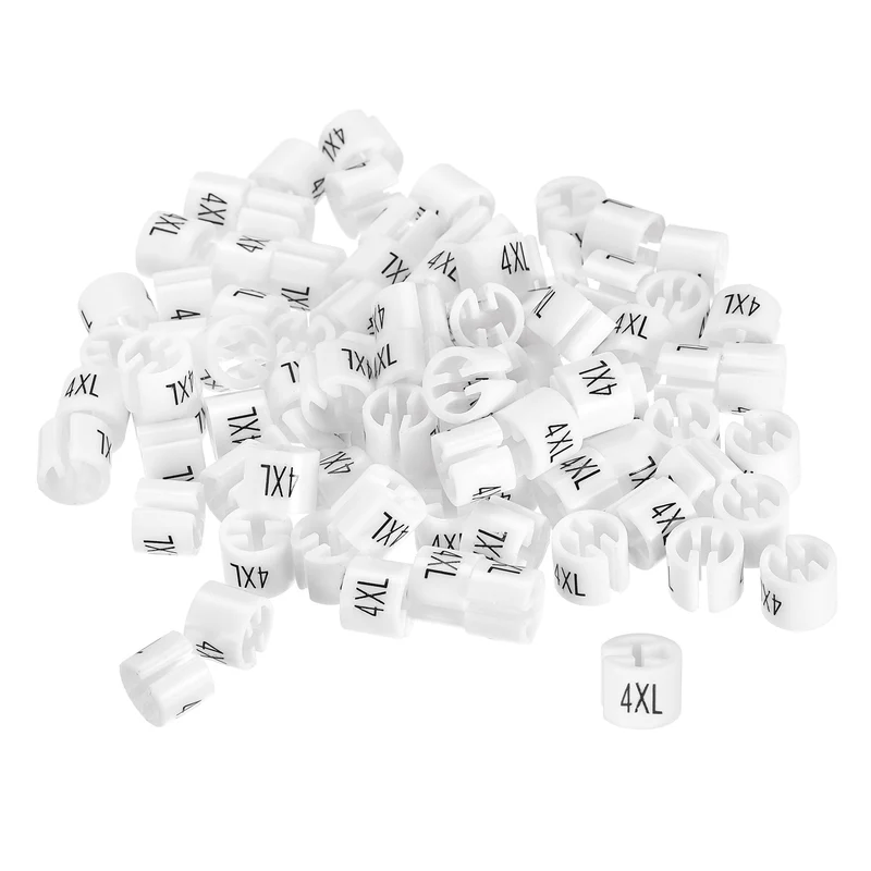 160pcs Clothes Hanger Markers 4XL Size Tags Fit 3.5mm Rod Garment White