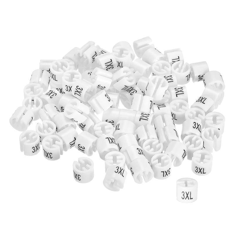 160pcs Clothes Hanger Markers 3XL Size Tags Fit 3.5mm Rod Garment White