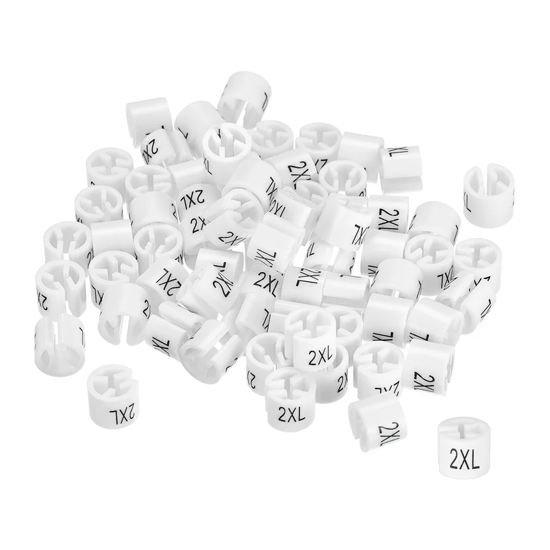 160pcs Clothes Hanger Markers 2XL Size Tags Fit 3.5mm Rod Garment White