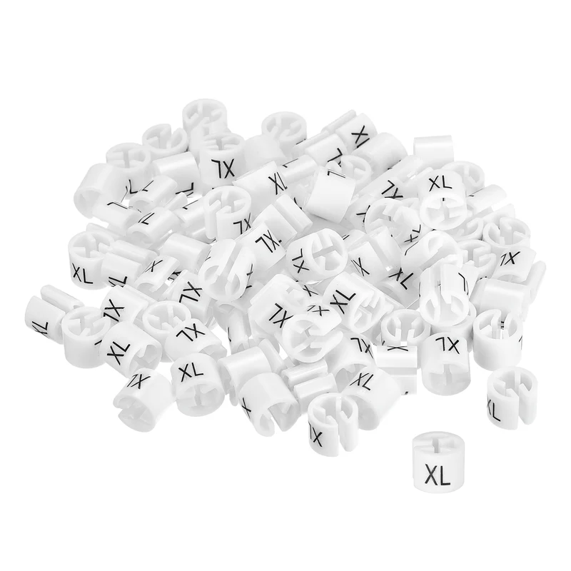 160pcs Clothes Hanger Markers XL Size Tags Fit 3.5mm Rod Garment White