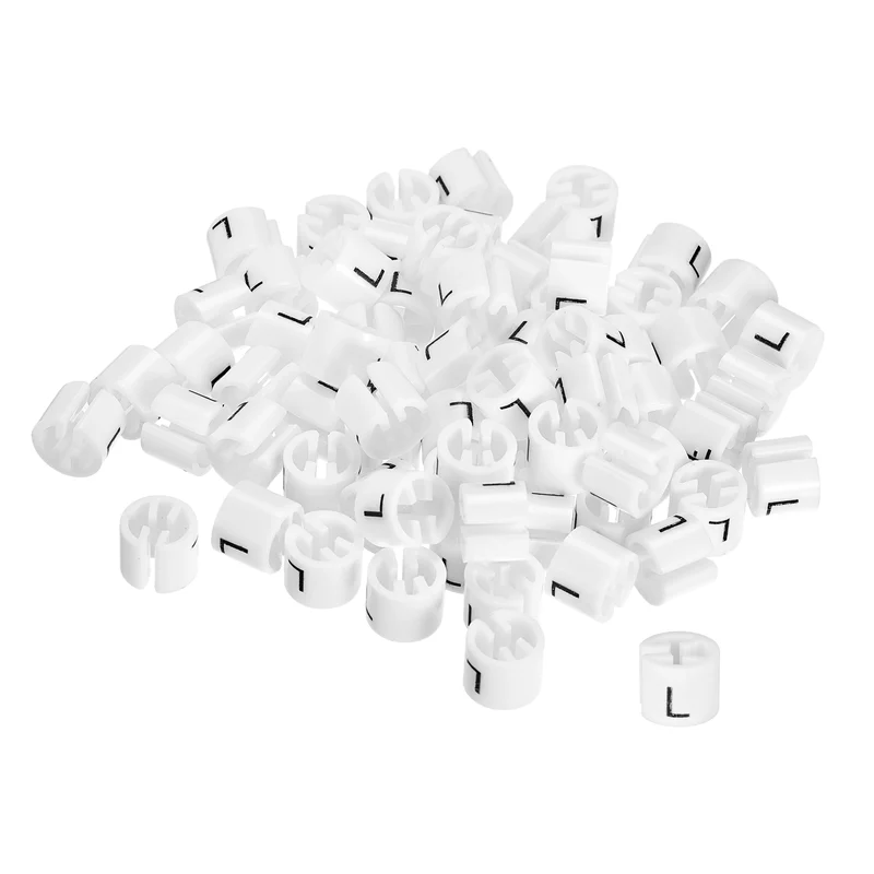160pcs Clothes Hanger Markers L Size Tags Fit 3.5mm Rod Garment White