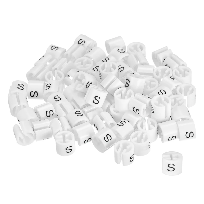 160pcs Clothes Hanger Markers S Size Tags Fit 3.5mm Rod Garment White