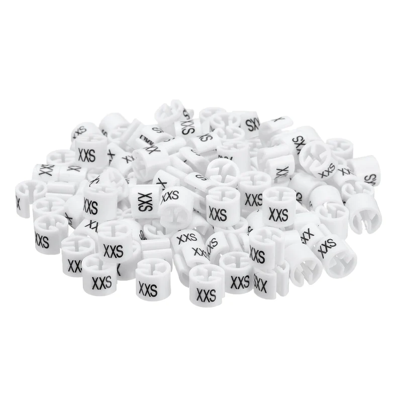 160pcs Clothes Hanger Markers XXS Size Tags Fit 3.5mm Rod Garment White