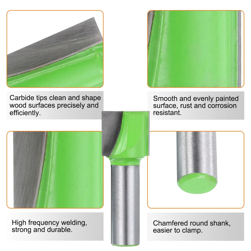 2pcs Bottom Cleaning Router Bits 1/2" Shank 13/16" x 25/32" Cut Carbide Tipped