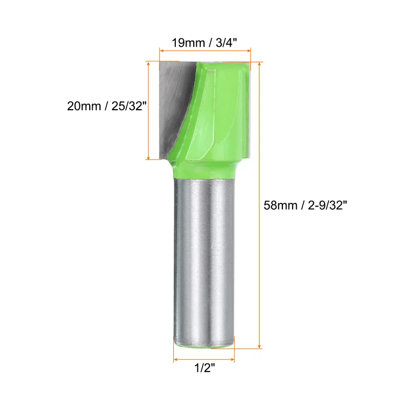 2pcs Bottom Cleaning Router Bits 1/2" Shank 3/4" x 25/32" Cut Carbide Tipped