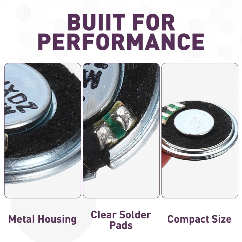 5Pcs 8 Ohm 1W 36mm Dia Round Micro Speaker Iron Shell Black