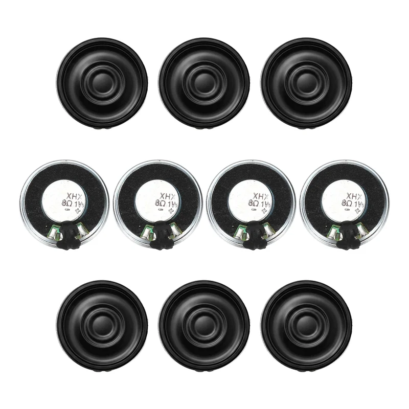 10Pcs 8 Ohm 1W 26mm Dia Round Micro Speaker Iron Shell Black