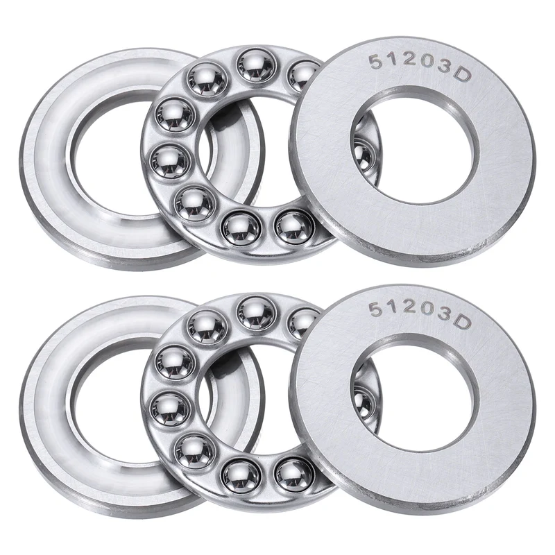 51203D Thrust Ball Bearing, Axial Ball Bearing 16.5x35x11.5mm 2Pcs