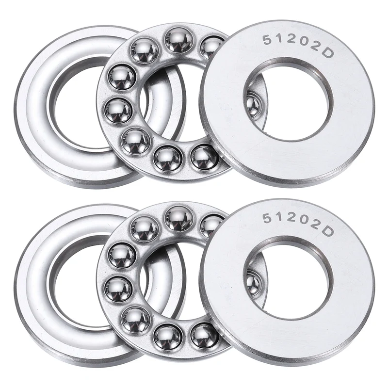51202D Thrust Ball Bearing, Axial Ball Bearing 15x32x12mm 2Pcs