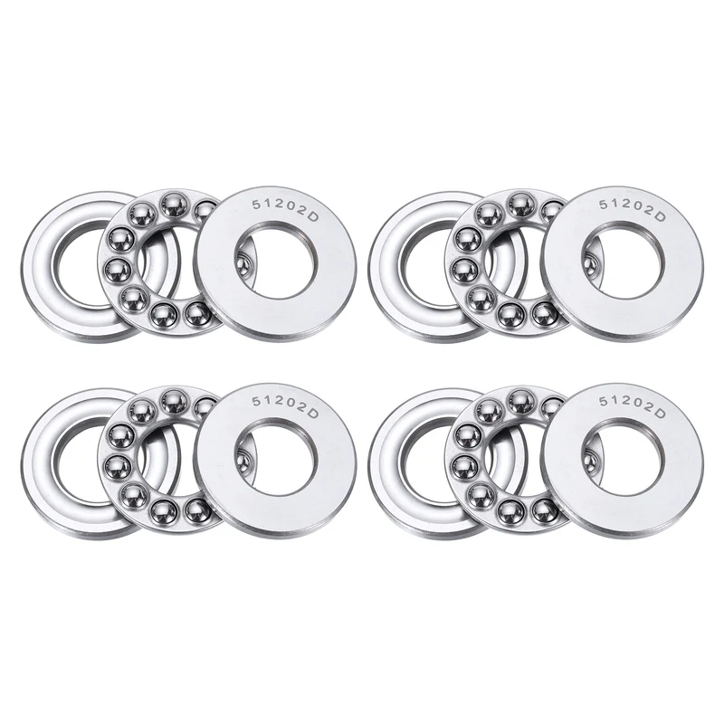 51202D Thrust Ball Bearing, Axial Ball Bearing 14.5x32x12mm 4Pcs