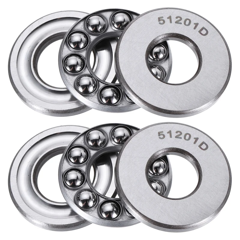 51201D Thrust Ball Bearing, Axial Ball Bearing 11.5x28x11mm 2Pcs