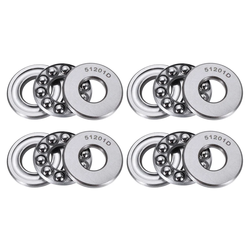 51201D Thrust Ball Bearing, Axial Ball Bearing 11.5x28x10.5mm 4Pcs