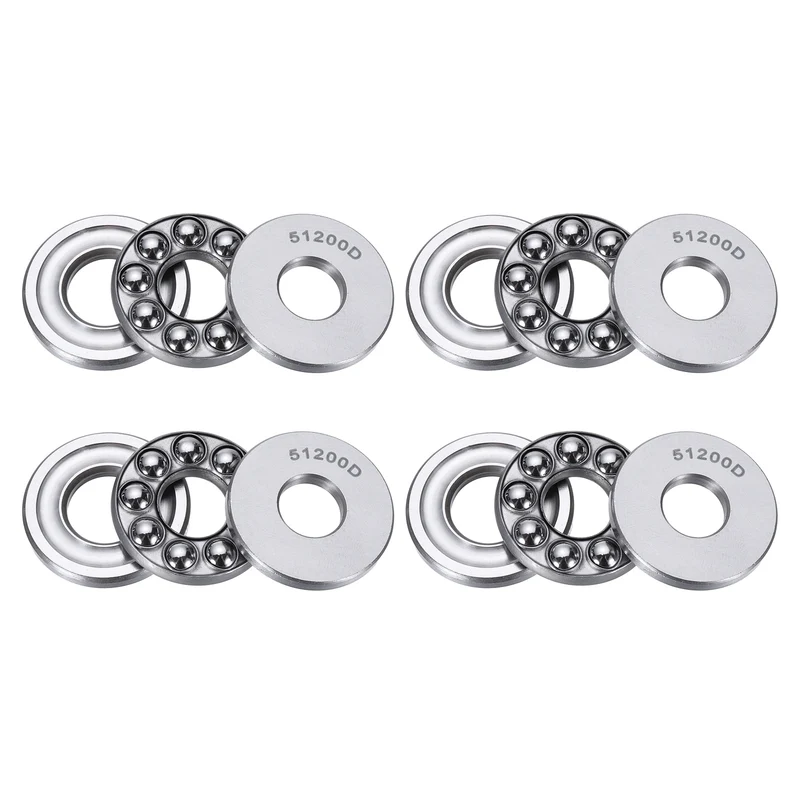 51200D Thrust Ball Bearing, Axial Ball Bearing 9.5x26x11mm 4Pcs