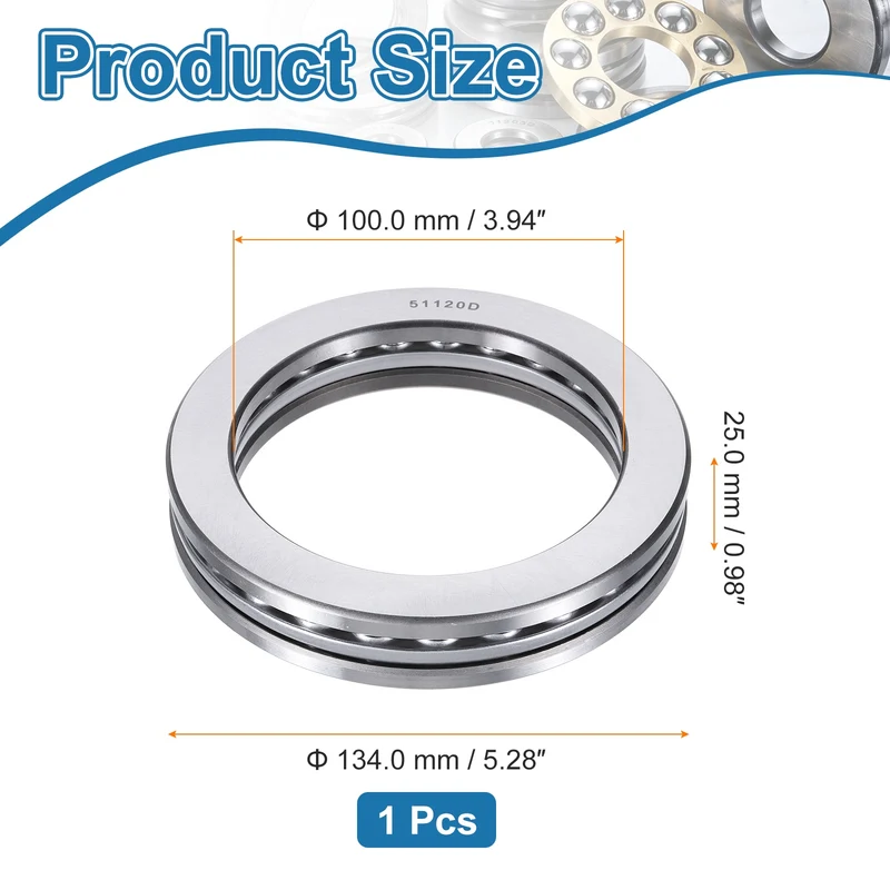51120D Thrust Ball Bearing, Axial Ball Bearing 100x134x25mm