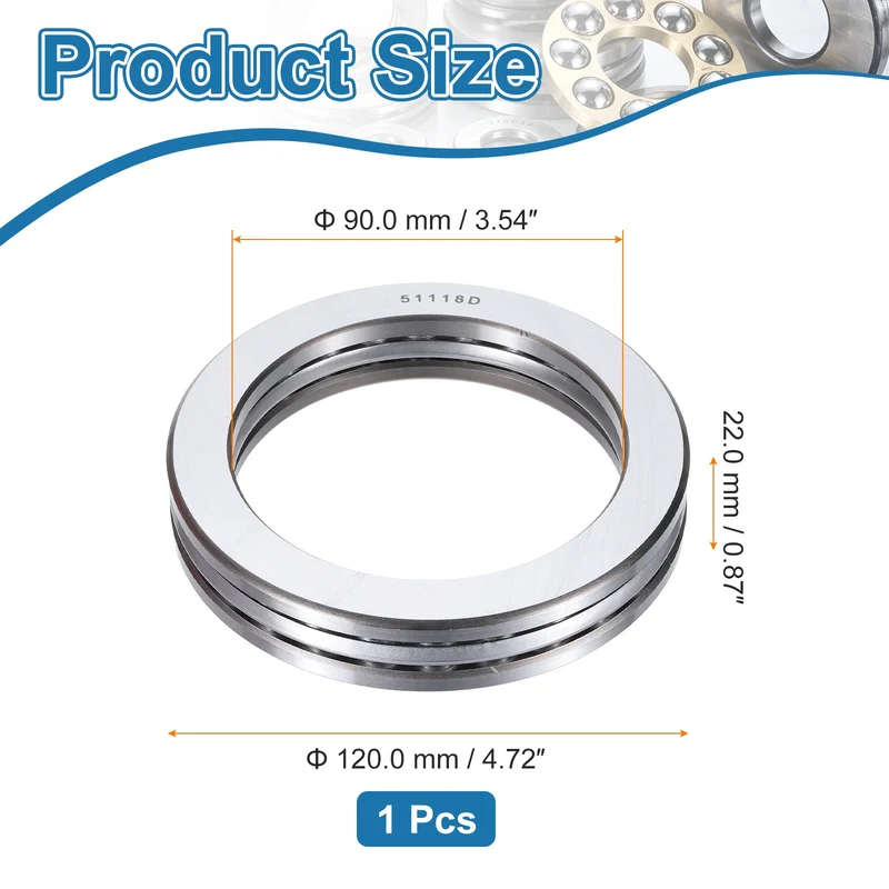 51118D Thrust Ball Bearing, Axial Ball Bearing 90x120x22mm