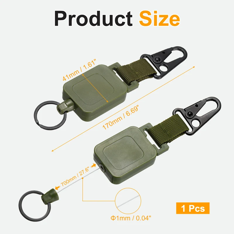 1Pcs Microphone Retractable Holder 0.03"×24" Steel Cable Army Green, for Drivers