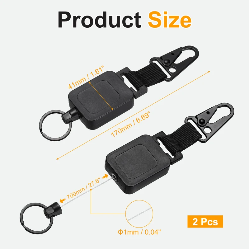 2Pcs Microphone Retractable Holder 0.04"×27.6" Steel Cable Black, for Drivers