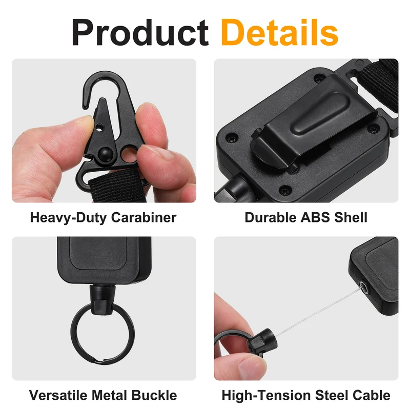 2Pcs Microphone Retractable Holder 0.04"×27.6" Steel Cable Black, for Drivers