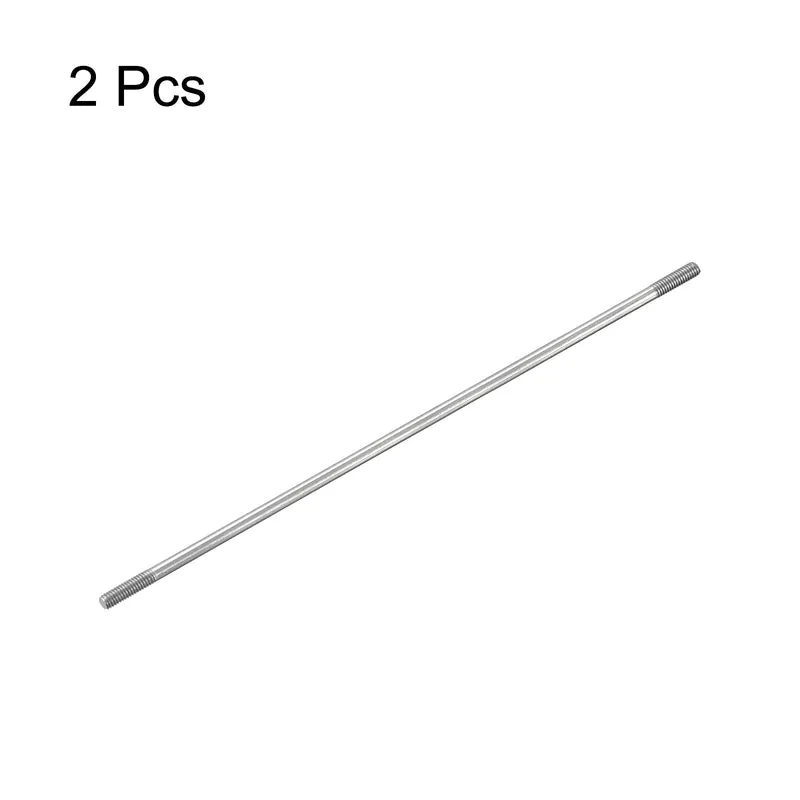 304 Stainless Steel Push Rod Double End Threaded Rod M3x130mm, 2pcs