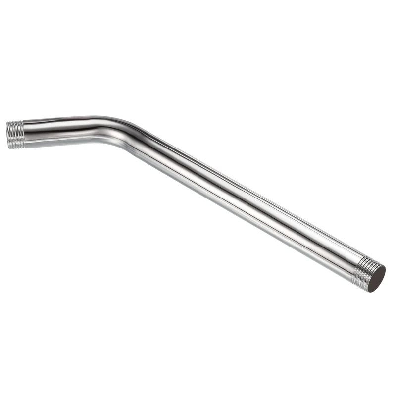 G1/2 Male Thread Shower Arm, 1 Pack 10.24" Length Stainless Steel Wall-Mounted Extension Pipe Connector for Fixed Shower Head, Silver