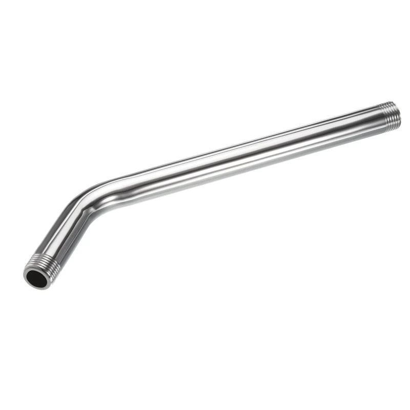 G1/2 Male Thread Shower Arm, 1 Pack 10.24" Length Stainless Steel Wall-Mounted Extension Pipe Connector for Fixed Shower Head, Silver