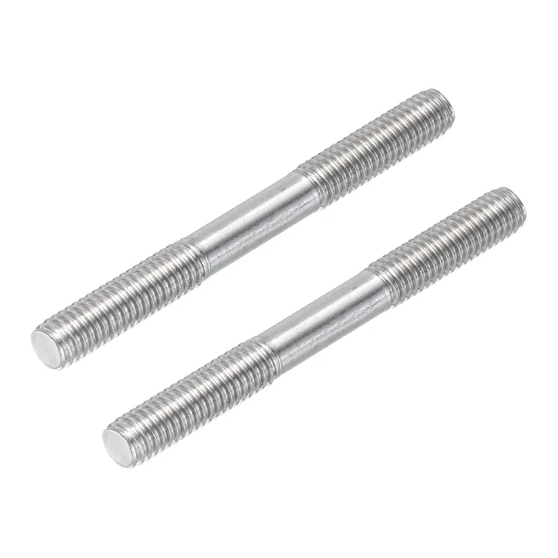 304 Stainless Steel Push Rod Double End Threaded Rod M6x60mm, Pack of 2
