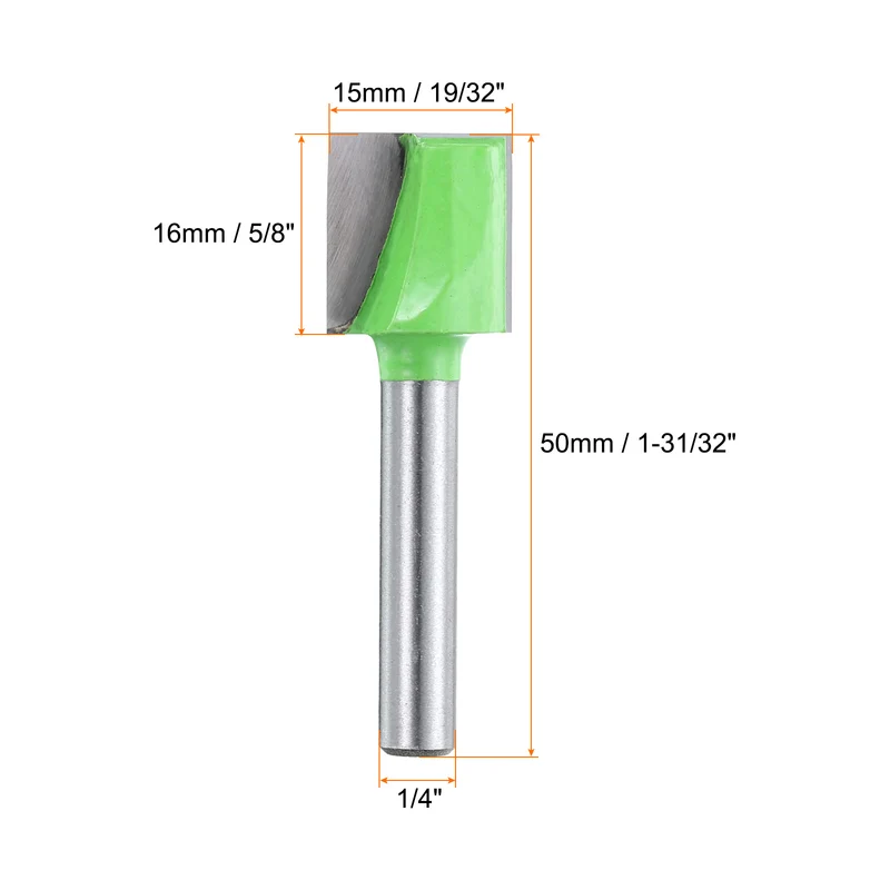2pcs Bottom Cleaning Router Bits 1/4" Shank 19/32" x 5/8" Cut Carbide Tipped