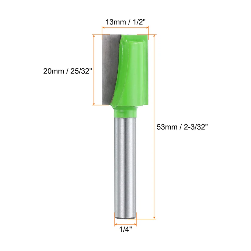 2pcs Bottom Cleaning Router Bits 1/4" Shank 1/2" x 25/32" Cut Carbide Tipped