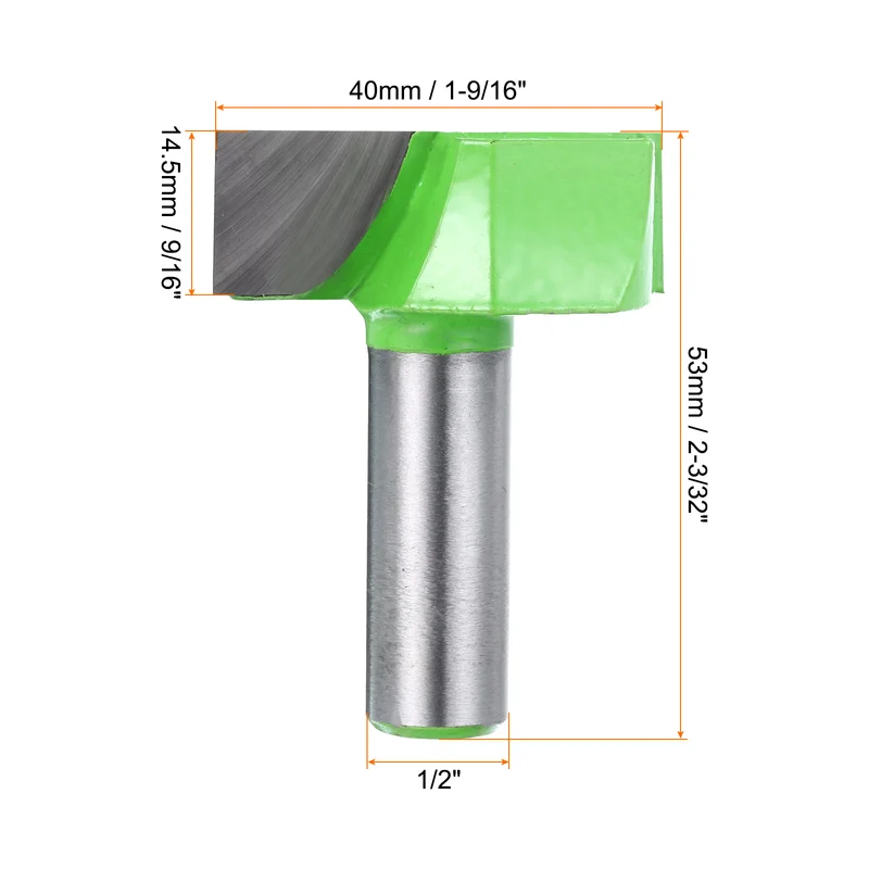 Bottom Cleaning Router Bit 1/2" Shank 1-9/16" x 9/16" Cut Carbide Tipped