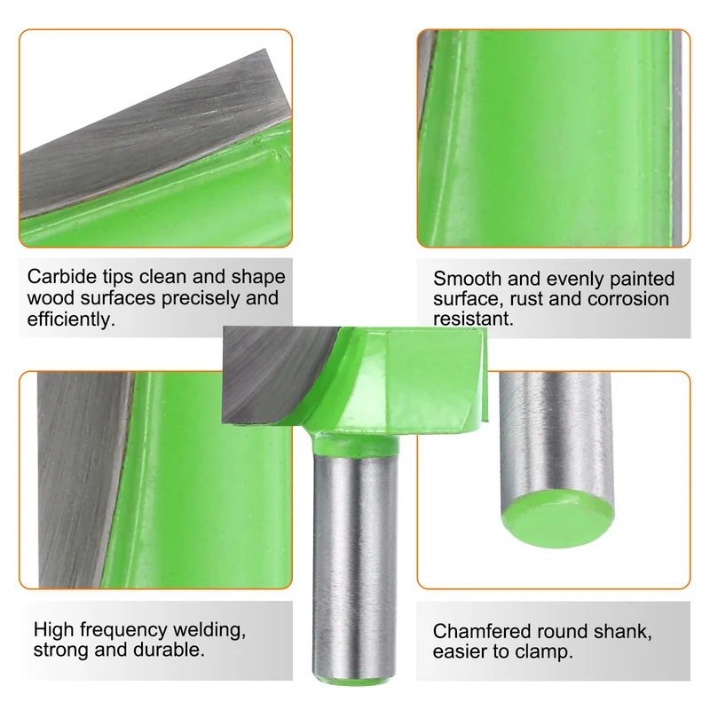 Bottom Cleaning Router Bit 1/2" Shank 1-9/16" x 9/16" Cut Carbide Tipped