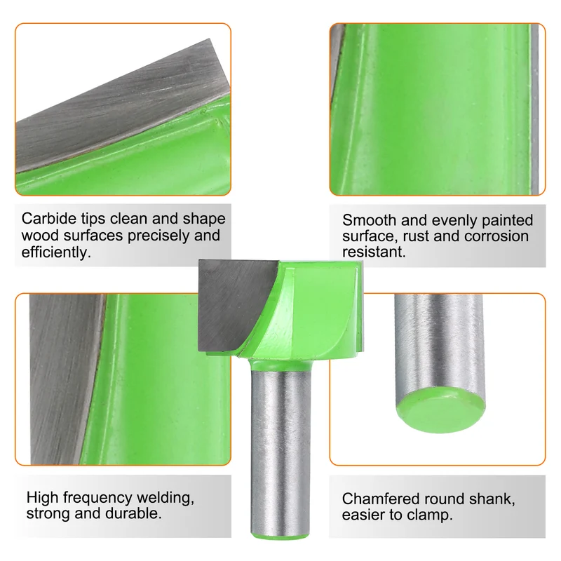 Bottom Cleaning Router Bit 1/2" Shank 1-3/8" x 25/32" Cut Carbide Tipped