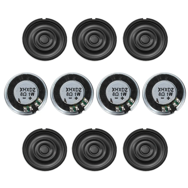 10Pcs 8 Ohm 1W 20mm Dia Round Micro Speaker Iron Shell Black