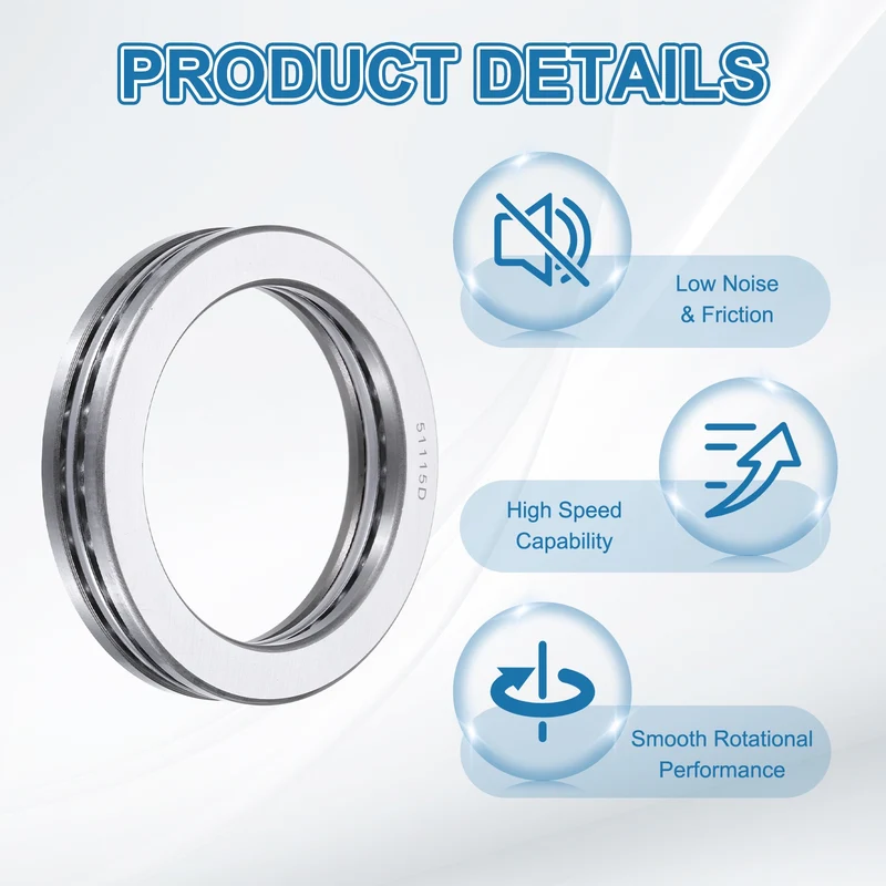 51115D Thrust Ball Bearing, Axial Ball Bearing 74x100x19mm