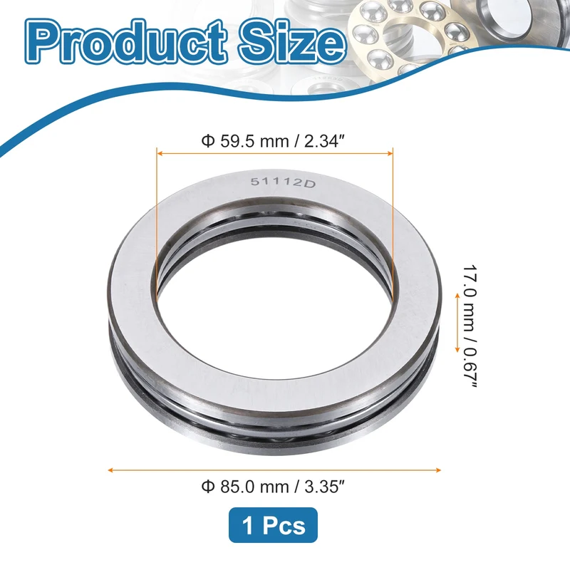 51112D Thrust Ball Bearing, Axial Ball Bearing 59.5x85x17mm