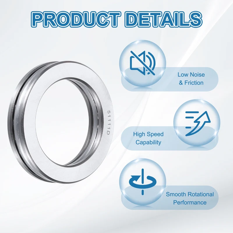 51111D Thrust Ball Bearing, Axial Ball Bearing 55.5x78x16.5mm