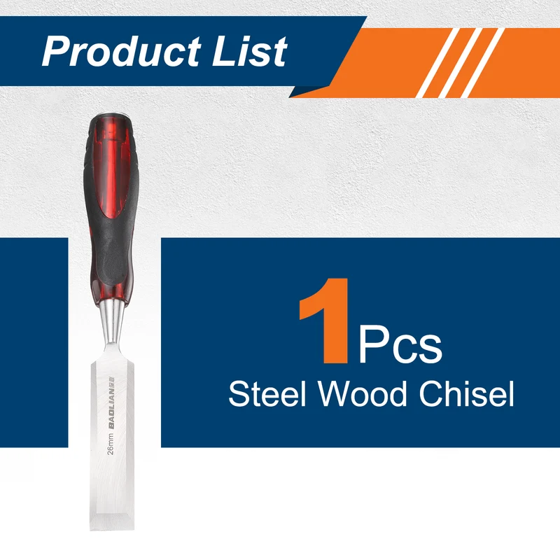 Wood Chisel 1" CR-V Steel Beveled Edge Blade with TPR Handle
