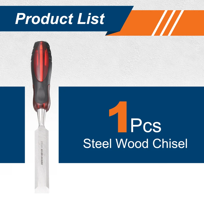 Wood Chisel 7/8" CR-V Steel Beveled Edge Blade with TPR Handle