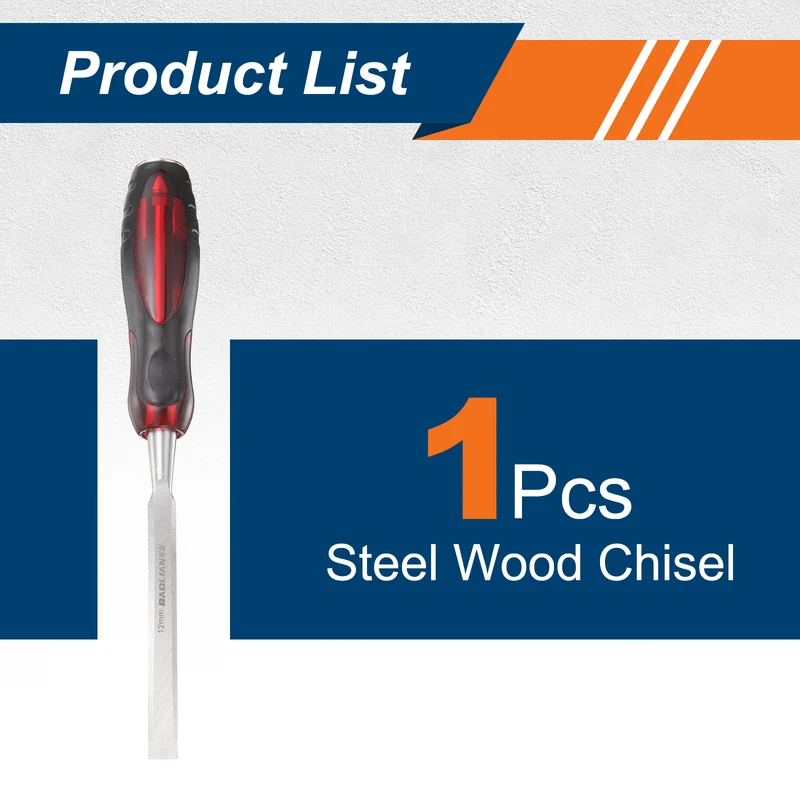 Wood Chisel 1/2" CR-V Steel Beveled Edge Blade with TPR Handle