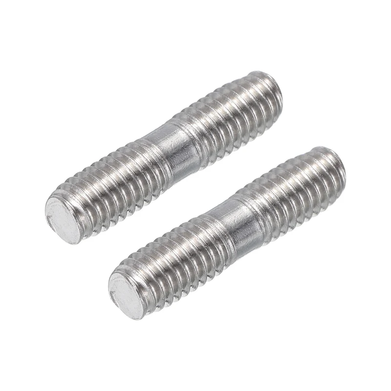 304 Stainless Steel Push Rod Double End Threaded Rod M6x25mm, Pack of 2