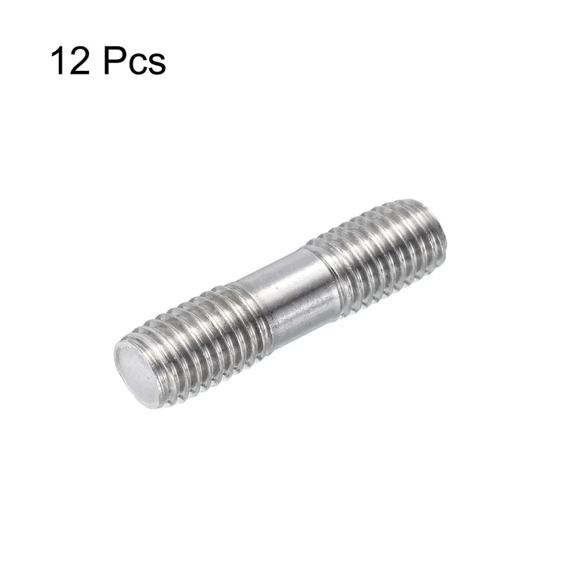 304 Stainless Steel Push Rod Double End Threaded Rod M10x40mm, Pack of 12