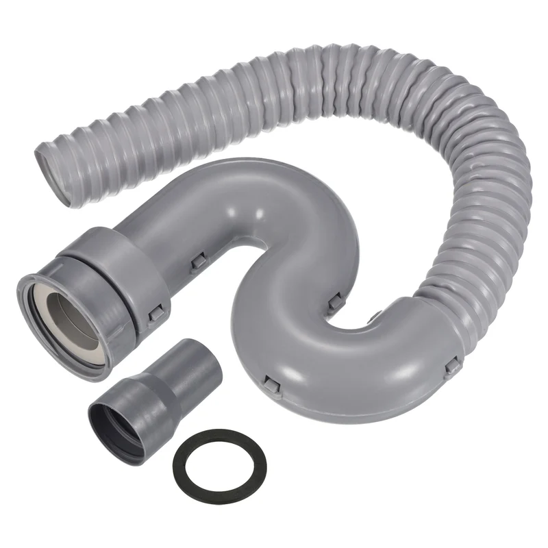 Female G1-1/2 Expandable Flexible Strainer Tubing Drain Pipe Gray Green