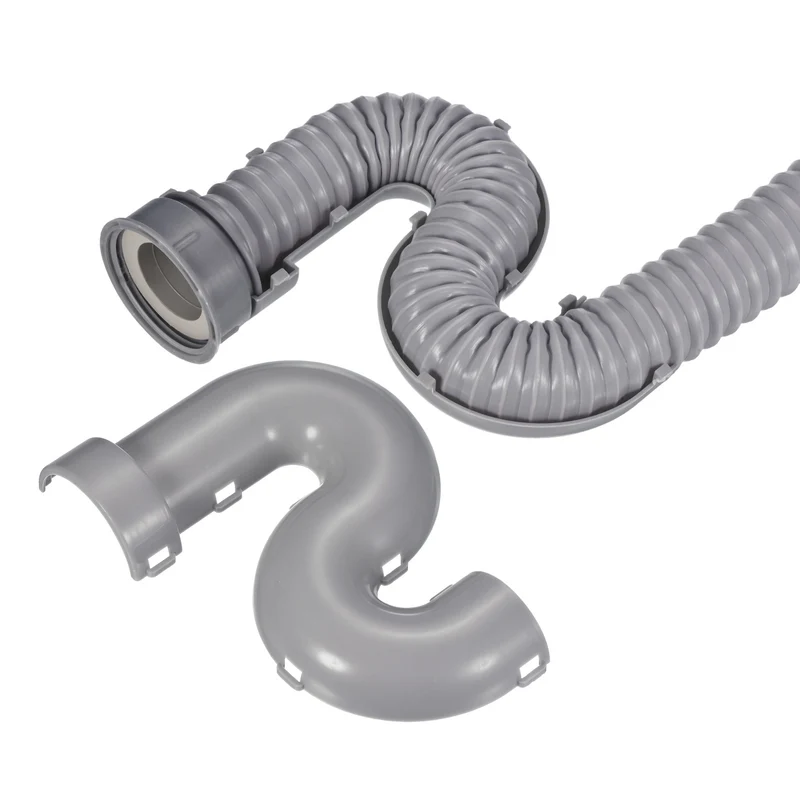 Female G1-1/2 Expandable Flexible Strainer Tubing Drain Pipe Gray Green