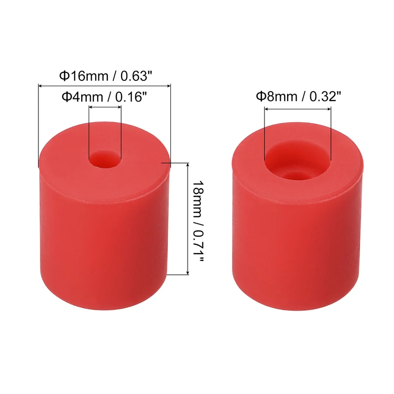 Silicone Leveling Column Silicone Buffer 18mm Red for 3D Printer 4pcs