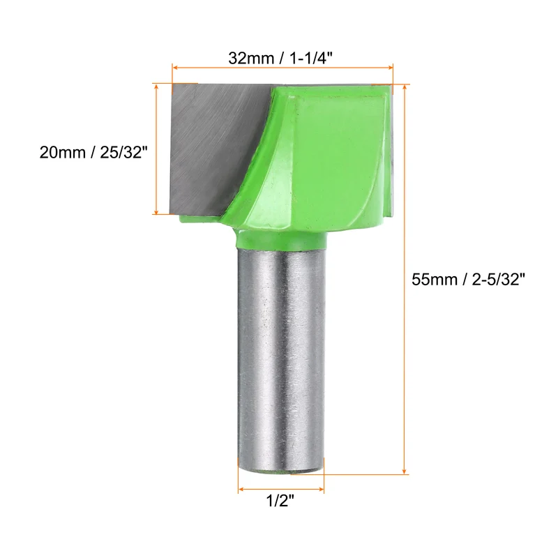 Bottom Cleaning Router Bit 1/2" Shank 1-1/4" x 25/32" Cut Carbide Tipped